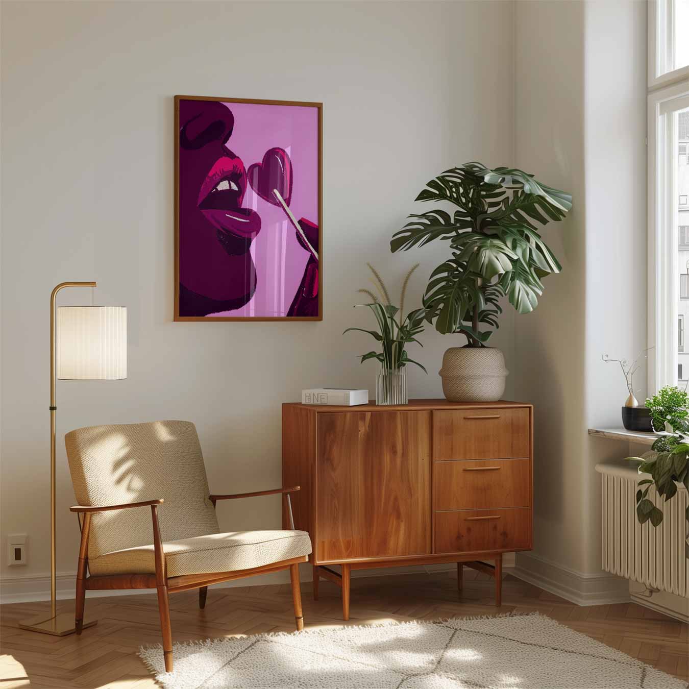 Sensuele Hartvormige Lolly Poster-WallArtistic
