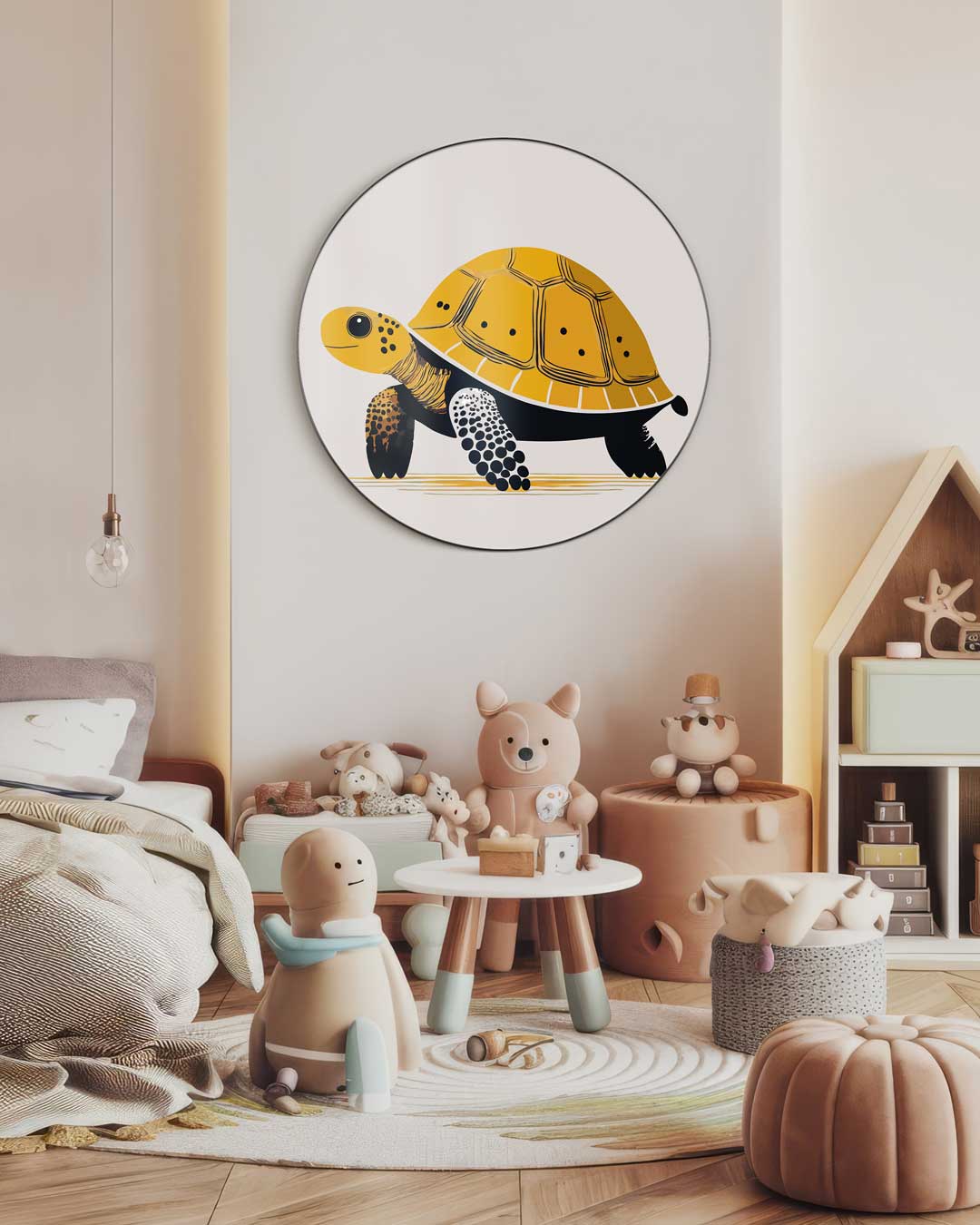 Schattige Schildpad Muurcirkel-WallArtistic