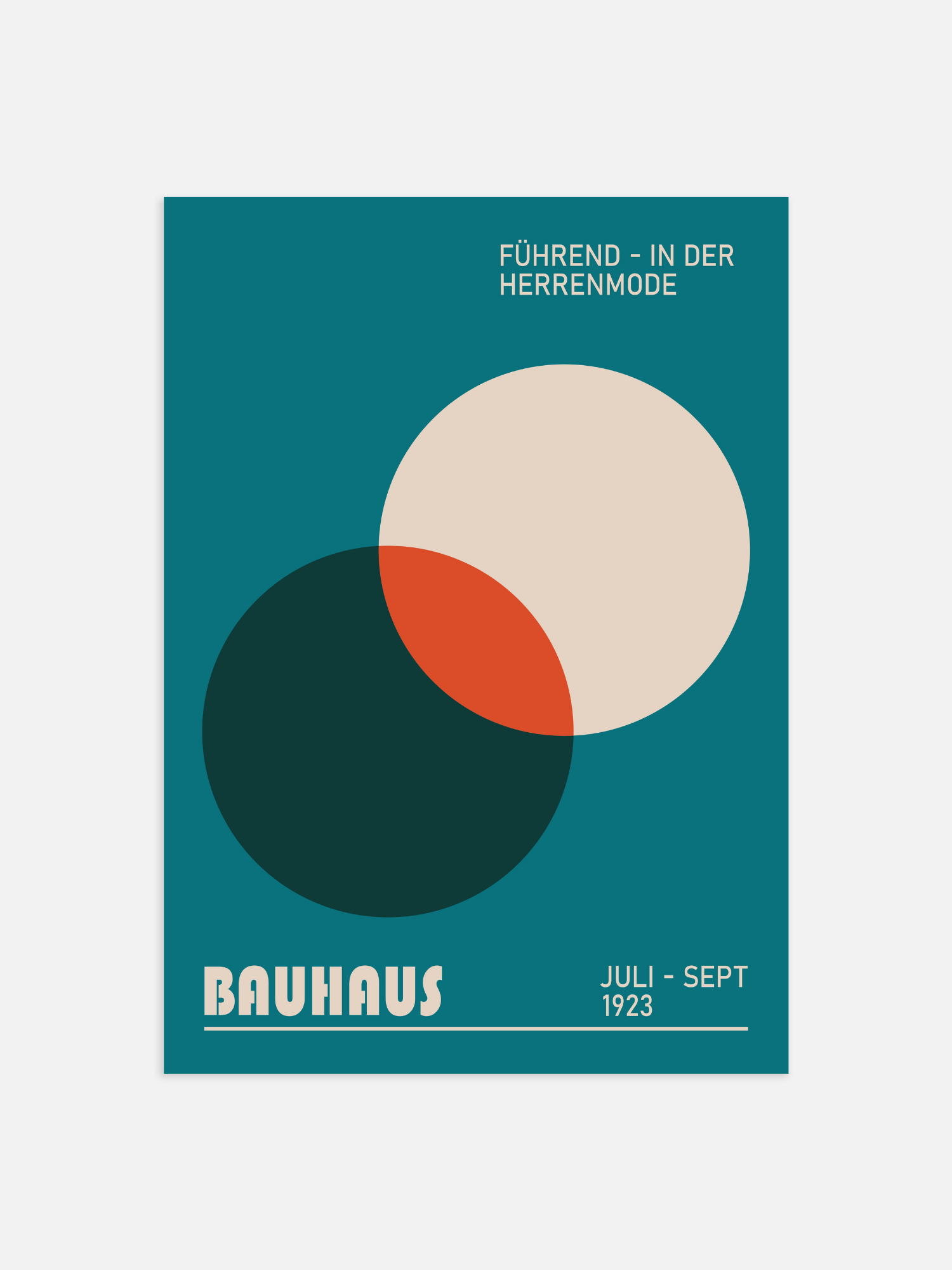 Bauhaus blau geführt - in der Mensmode Poster