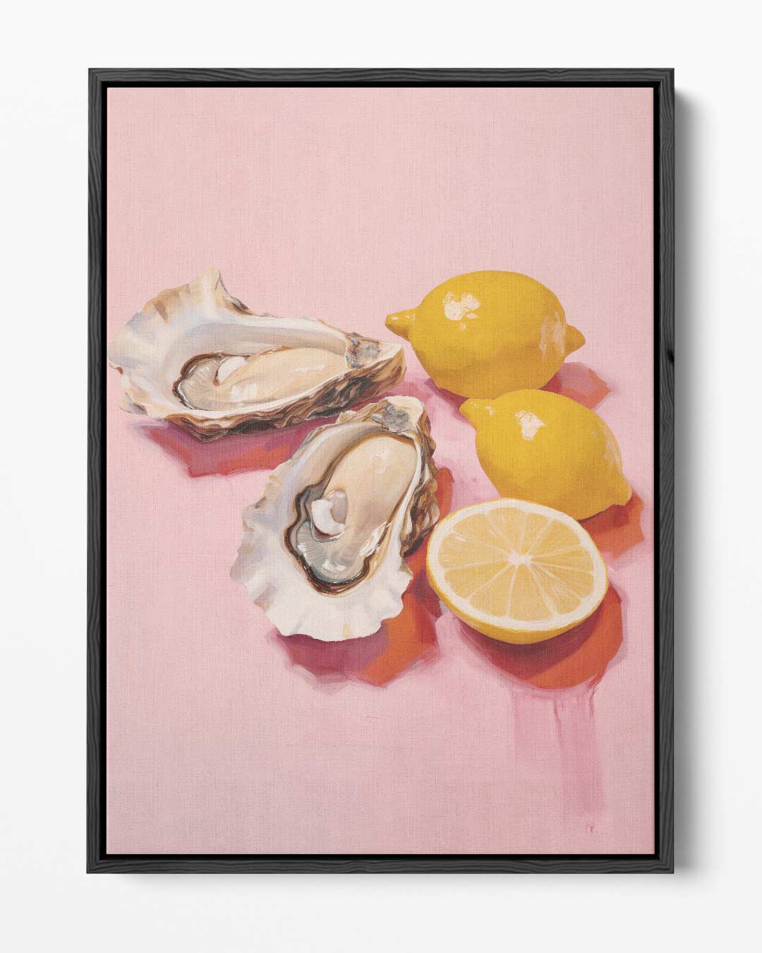 Verfrissende Oester en Citroen Compositie Kunstwerk-canvas-dibond-plexiglas-wanddecoratie-WallArtistic