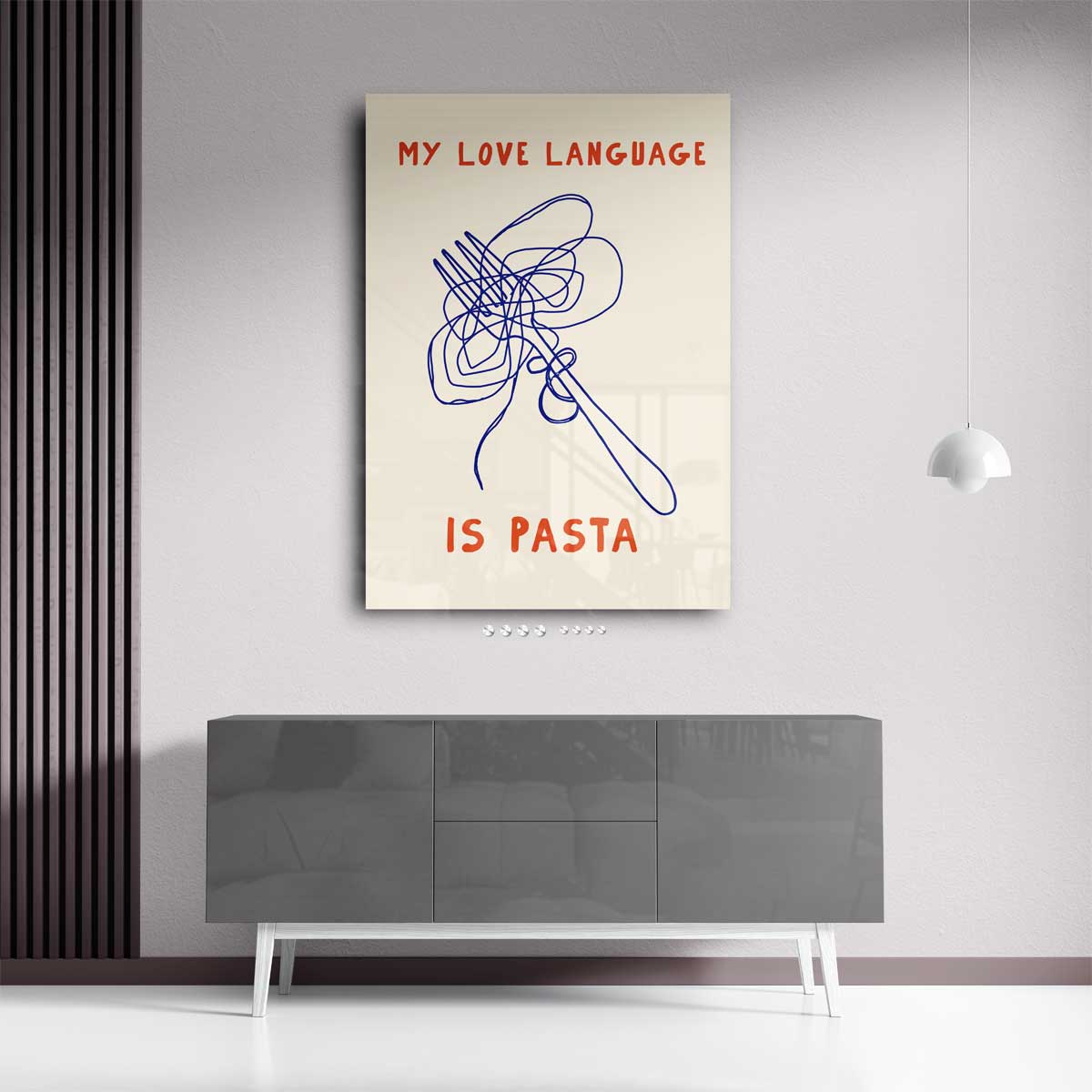 Pasta Liefdestaal Kunstwerk-canvas-dibond-plexiglas-wanddecoratie-WallArtistic