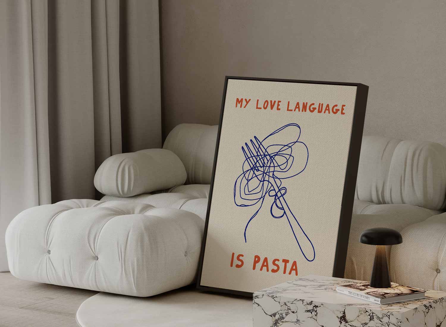 Pasta Liefdestaal Kunstwerk-canvas-dibond-plexiglas-wanddecoratie-WallArtistic