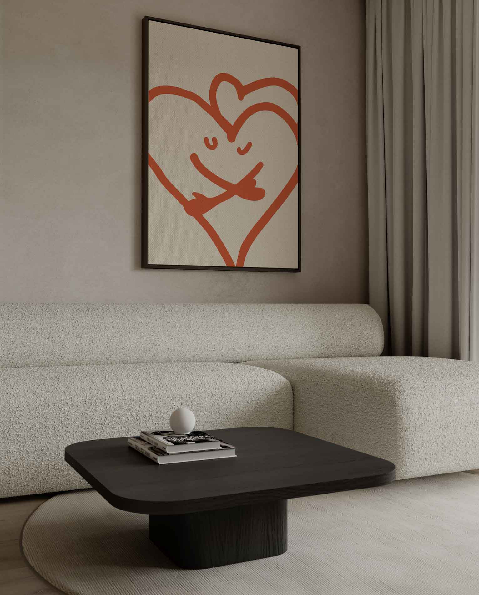 Vrolijke Hartjesknuffel Kunstwerk-canvas-dibond-plexiglas-wanddecoratie-WallArtistic