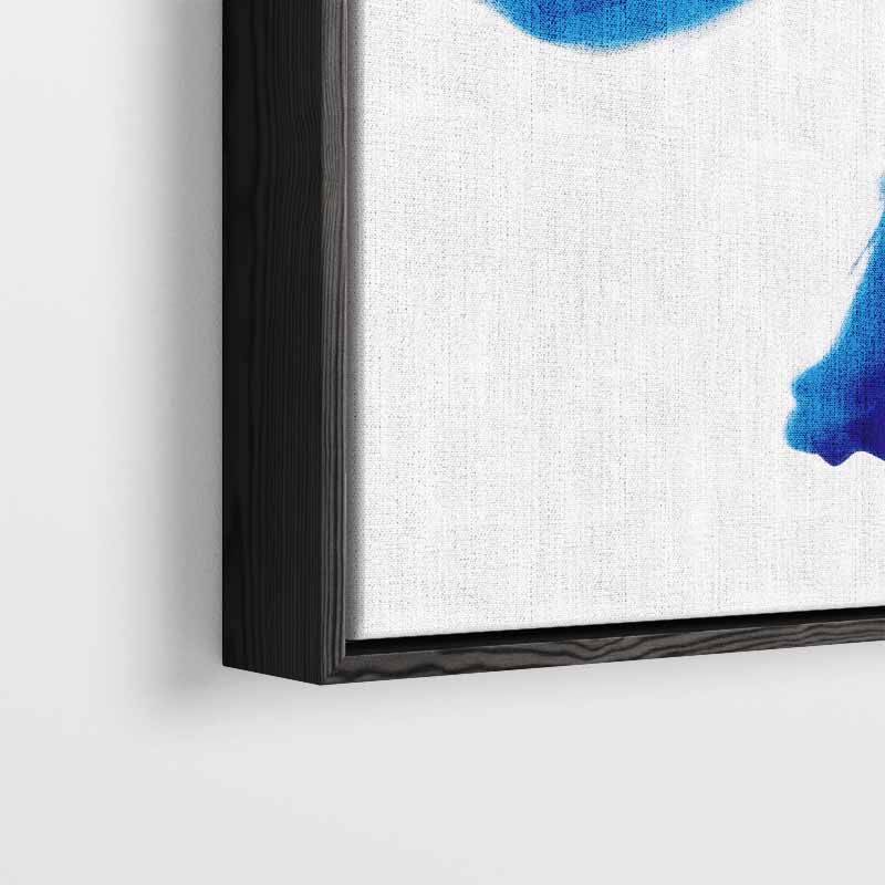 Blauwe Expressie Kunstwerk-canvas-dibond-plexiglas-wanddecoratie-WallArtistic