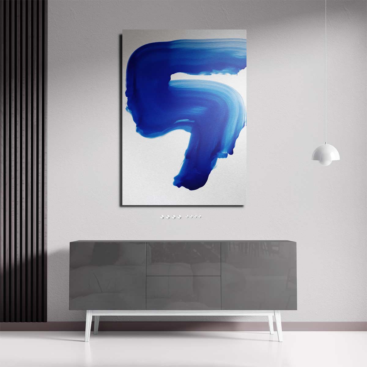 Blauwe Expressie Kunstwerk-canvas-dibond-plexiglas-wanddecoratie-WallArtistic