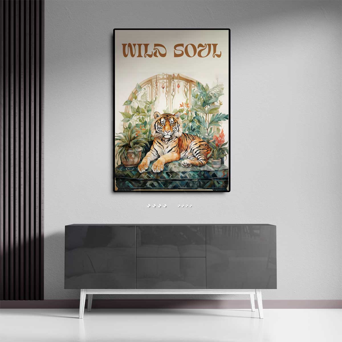 Wilde Ziel Tijgerprint Kunstwerk-canvas-dibond-plexiglas-wanddecoratie-WallArtistic