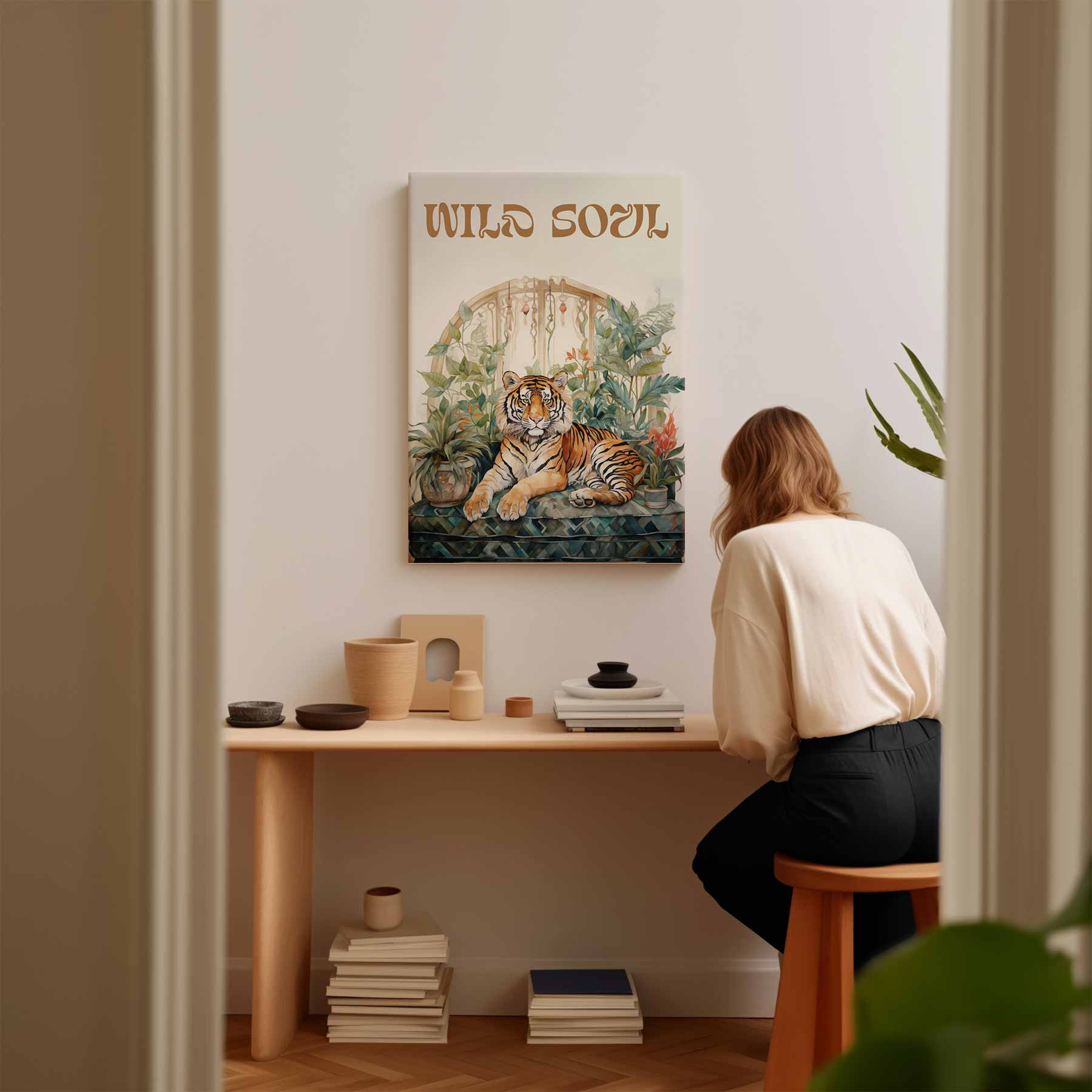 Wilde Ziel Tijgerprint Kunstwerk-canvas-dibond-plexiglas-wanddecoratie-WallArtistic