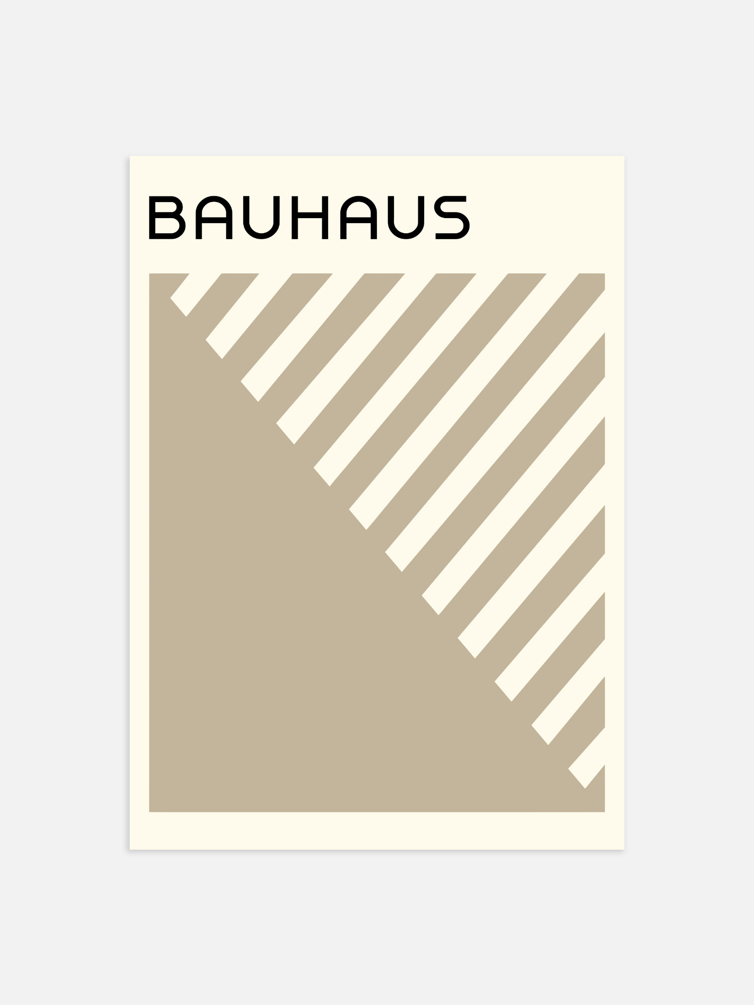 Bauhaus-Plakat mit braunen Streifen