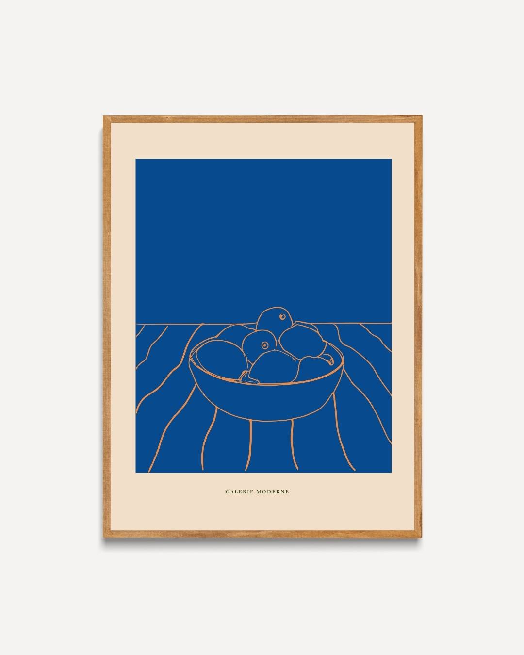 Blauwe fruitschaal Poster