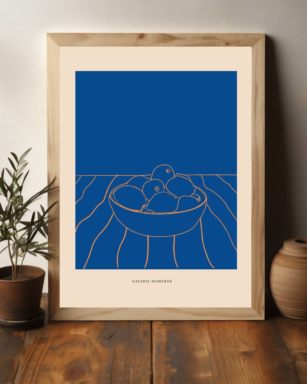 Blauwe fruitschaal Poster