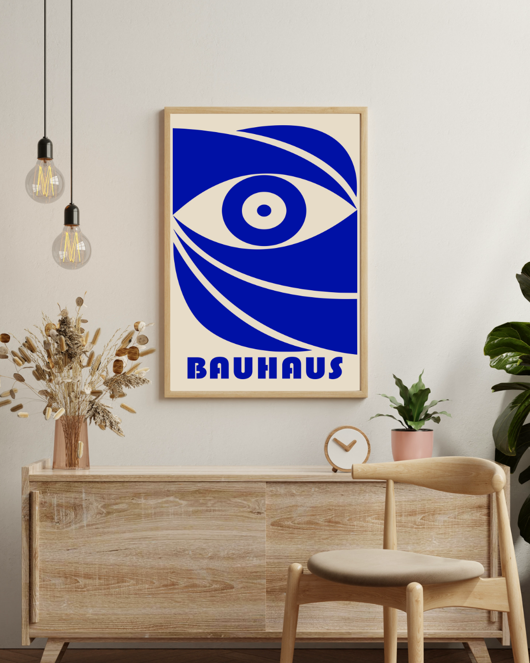 Bauhaus-Plakat mit blauem Auge