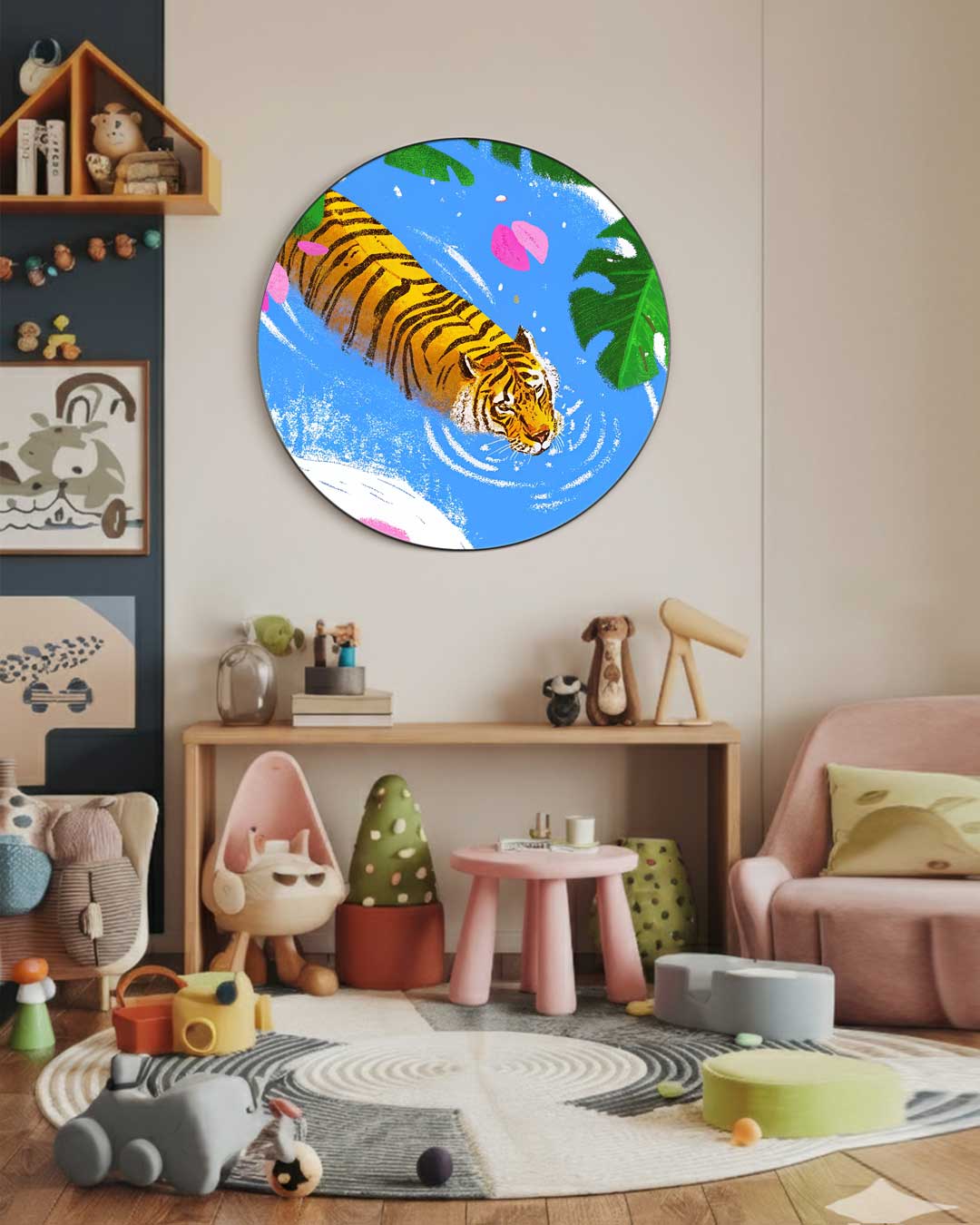 Tropische Tijger Wandcirkel Muurcirkel