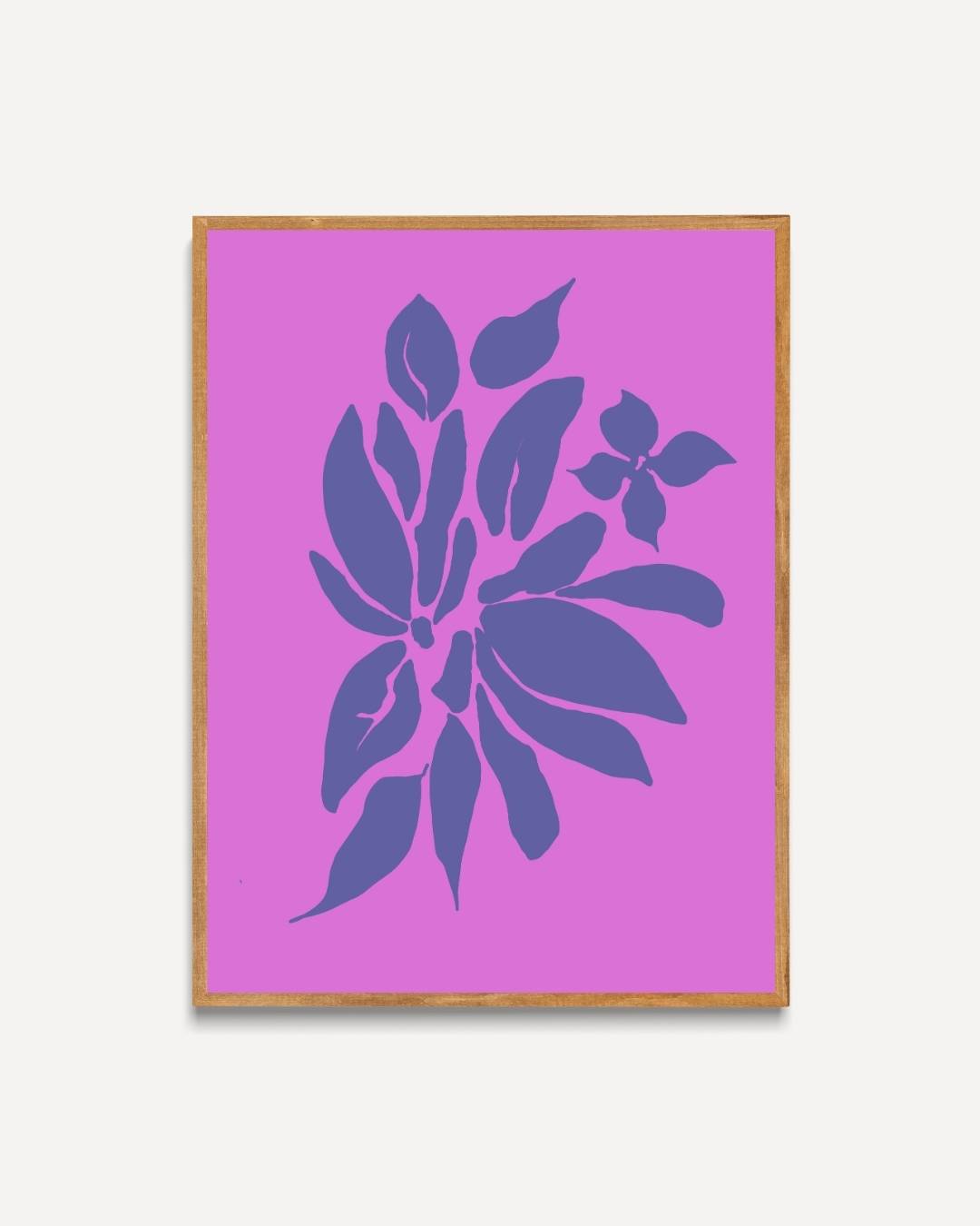 Modern bloemensilhouet Poster