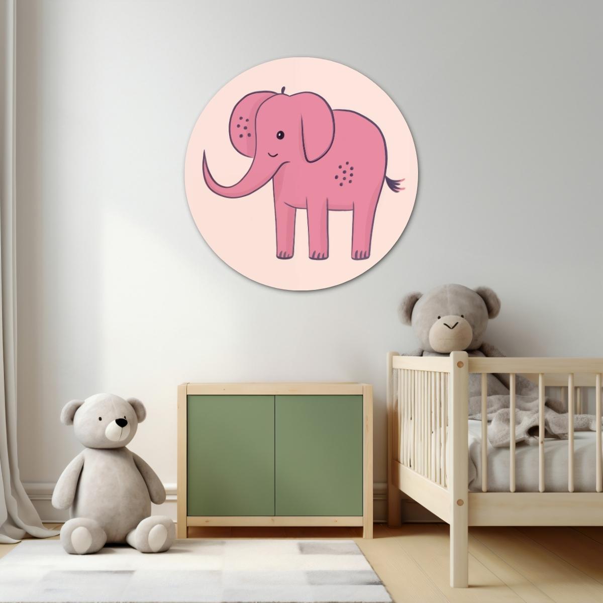 Happy elephant wall circle 