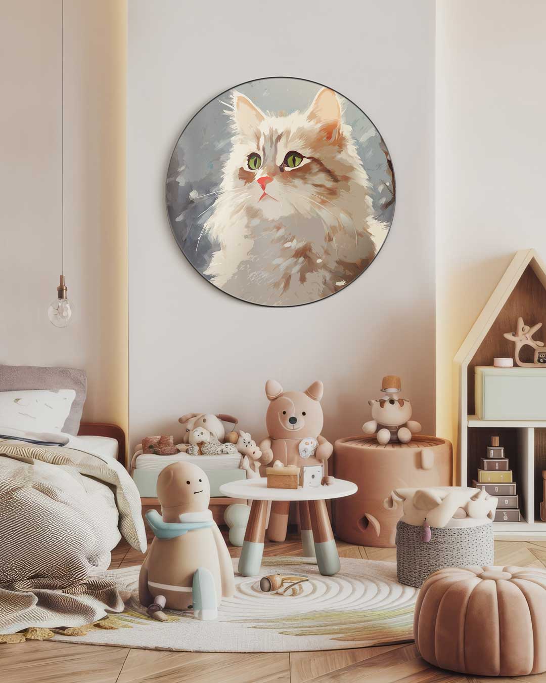 Winterse Kat Muurcirkel