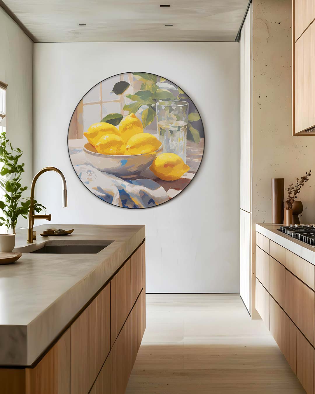 Zonnige Citrus Muurcirkel-WallArtistic