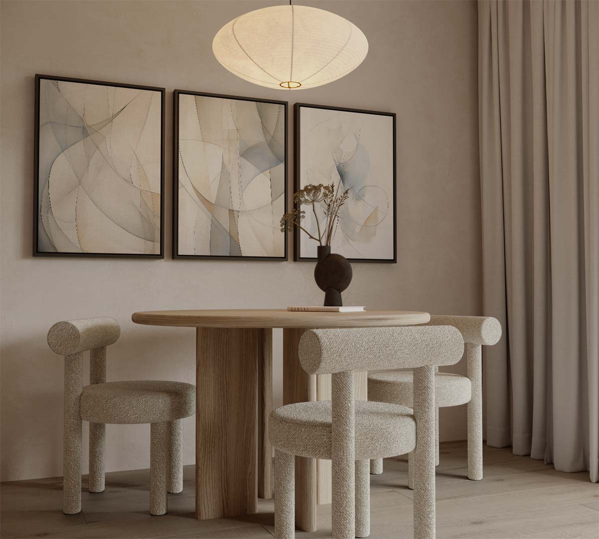 Dansende lijnen in pastel Kunstwerk-canvas-dibond-plexiglas-wanddecoratie-WallArtistic