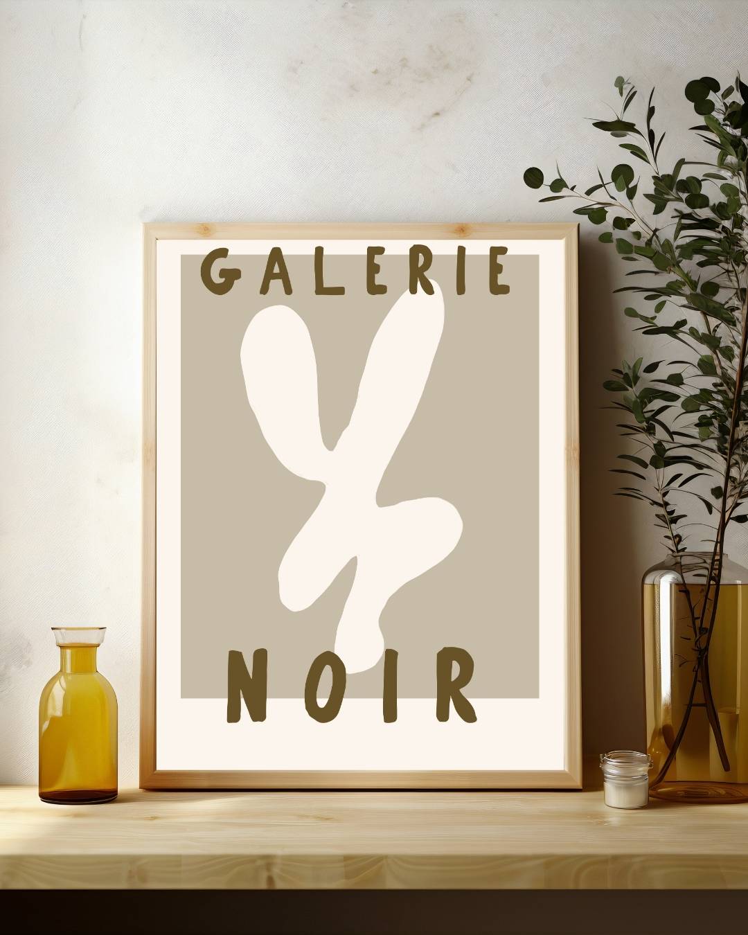 Beige abstracte vorm Galerie Noir Poster