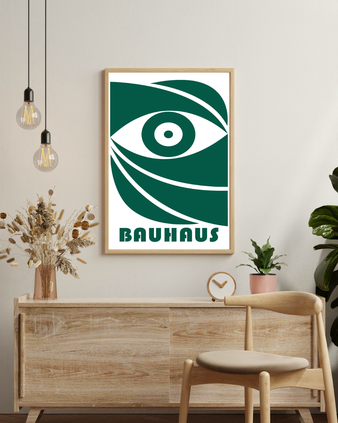 Bauhaus-Plakat mit grünem Auge