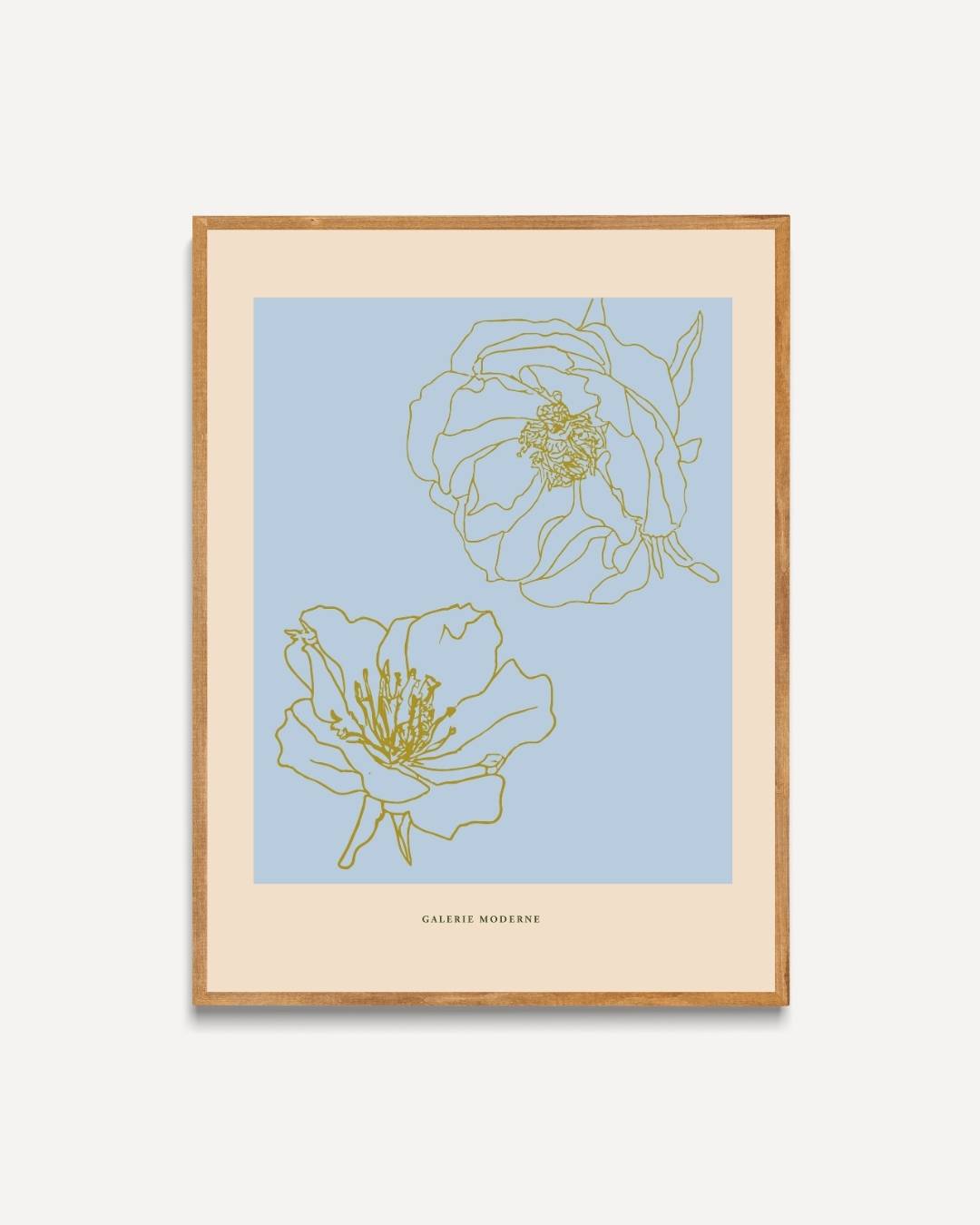 Lichtblauwe bloemen Poster