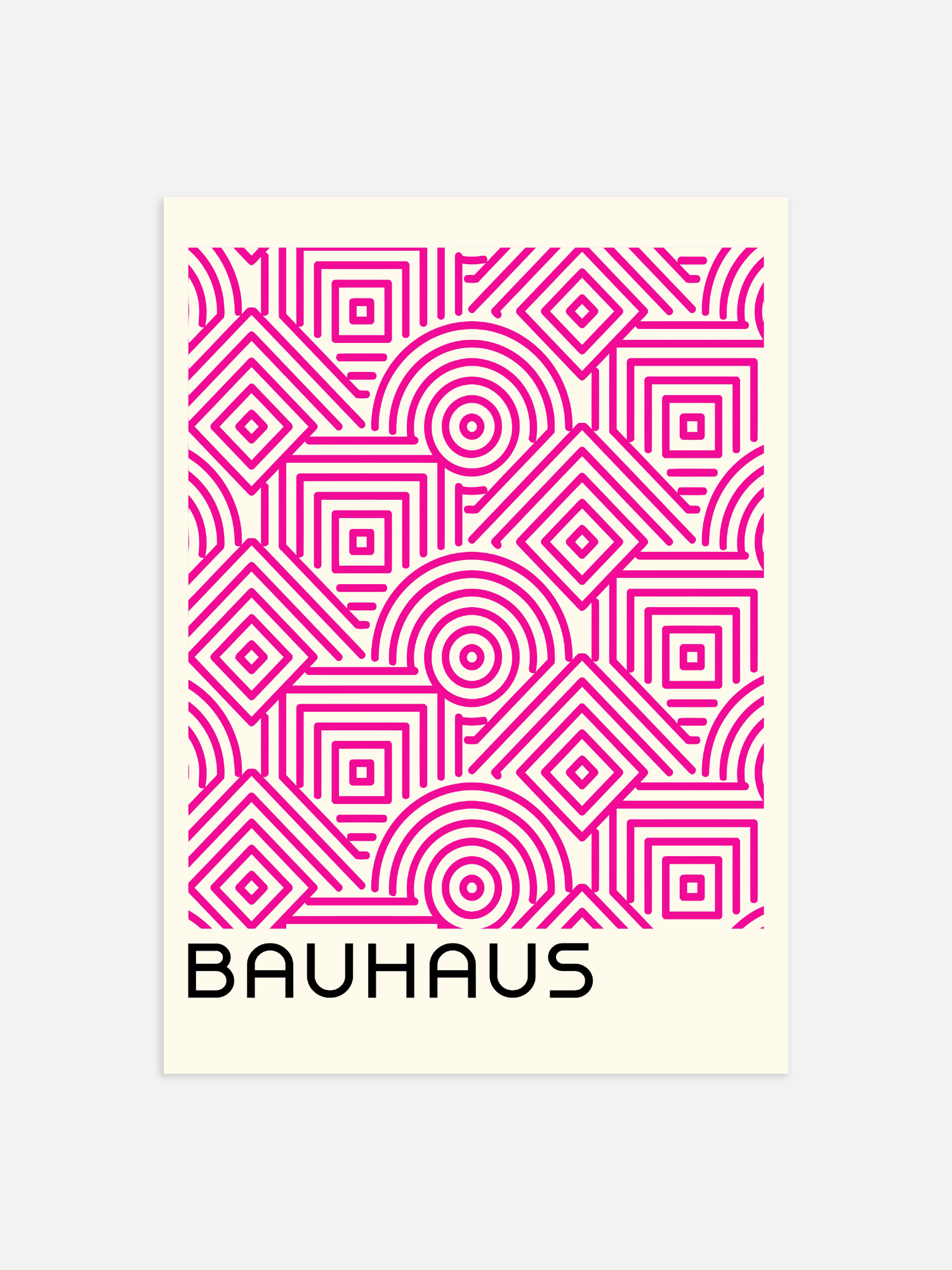 Bauhaus roze doolhof Poster