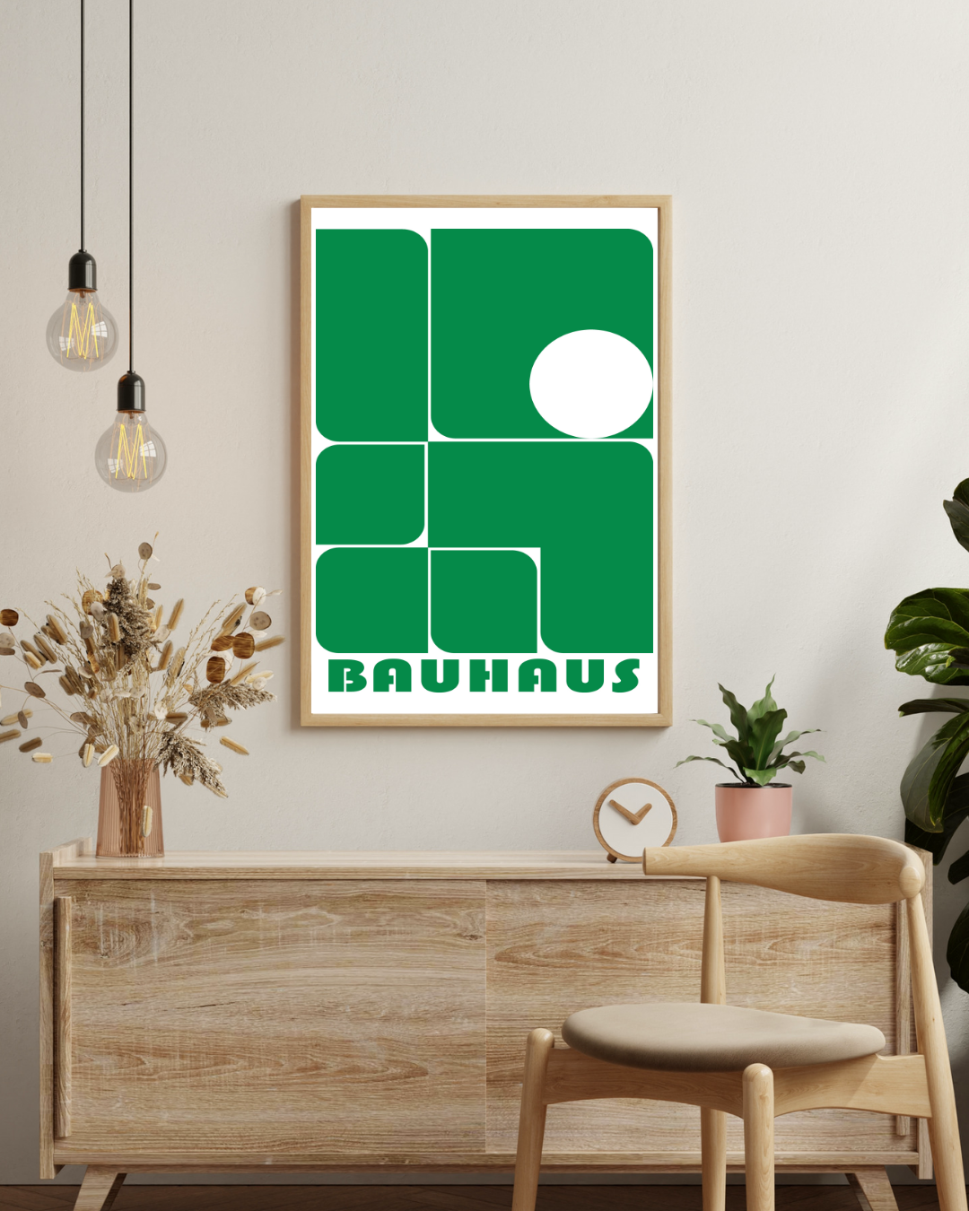 Bauhaus green white poster