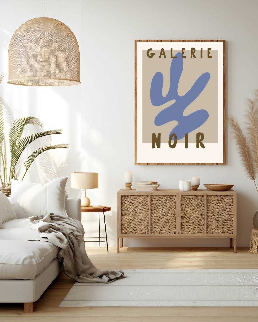 Blauwe abstracte Galerie Noir Poster