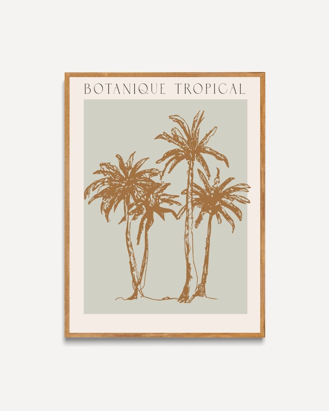 Botanique tropical bruine palmbomen poster