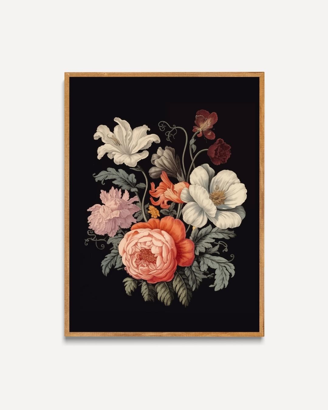 Silent Floral Splendor Poster 