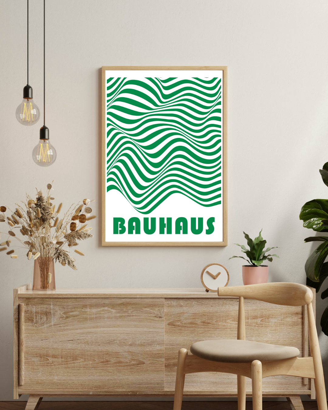 Grünes Bauhaus-Poster