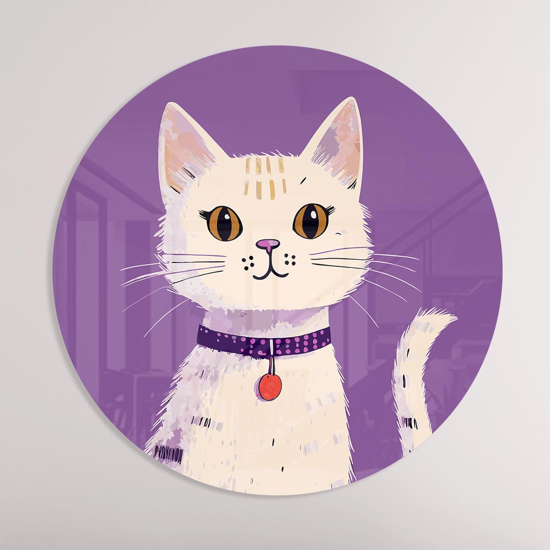 Schattige Kat Muurcirkel-WallArtistic