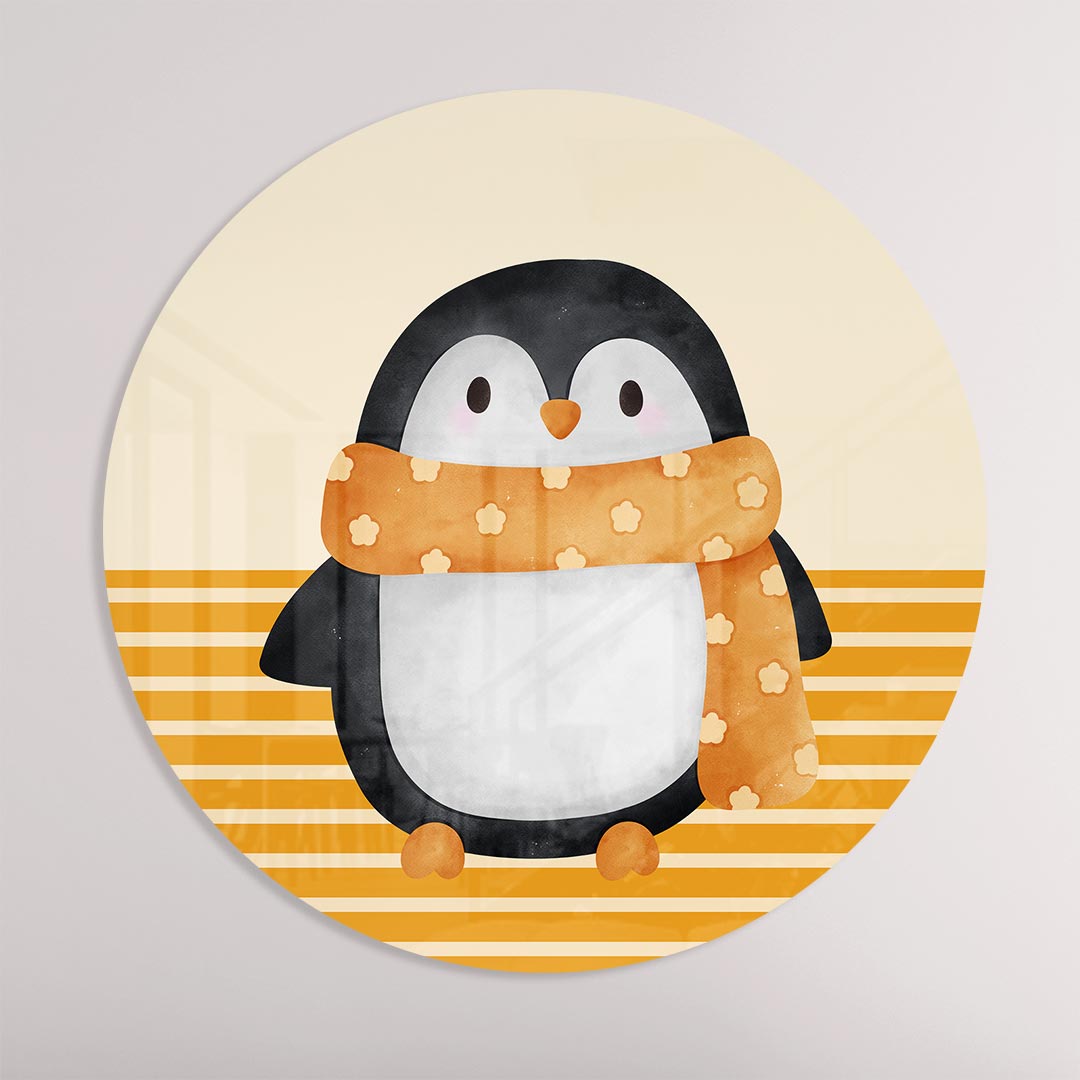 Schattige Pinguïn Muurcirkel-WallArtistic