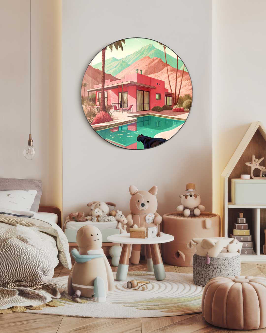 Retro Palm Springs Muurcirkel