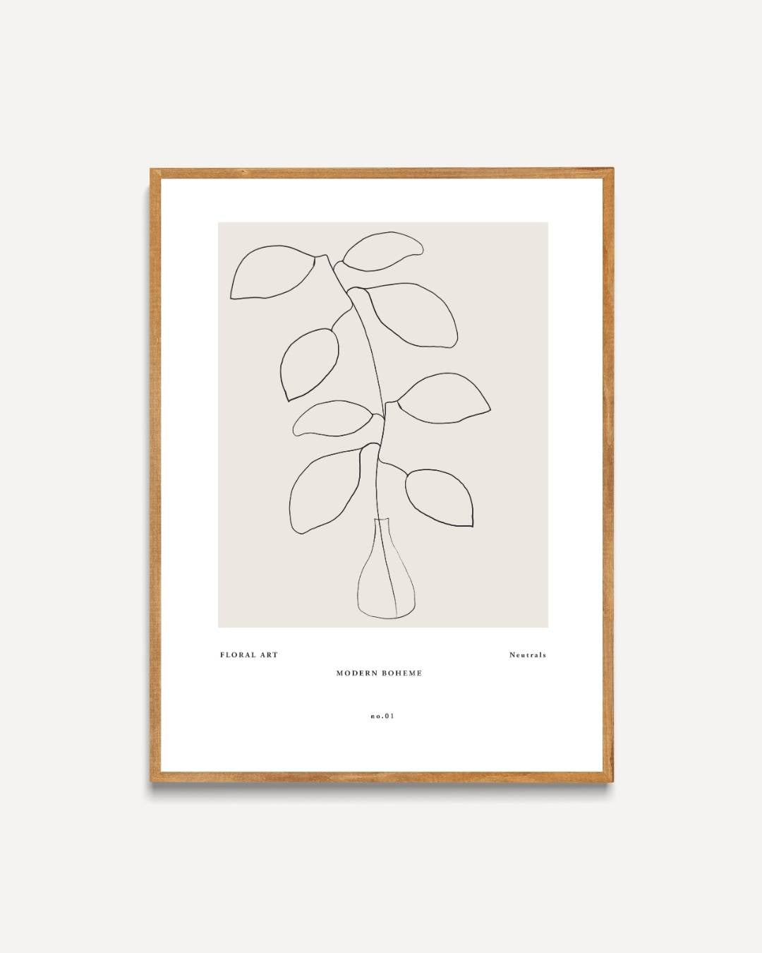 Neutrale botanische kunst Poster