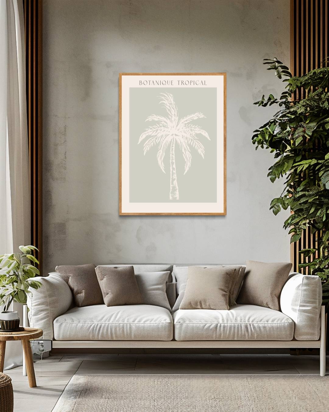 Botanique tropical enkele palmboom poster