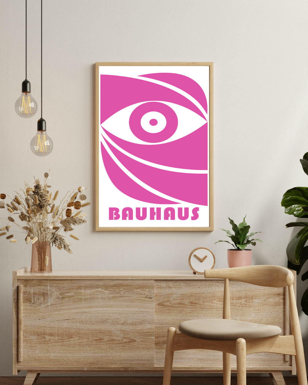 Bauhaus roze oog Poster