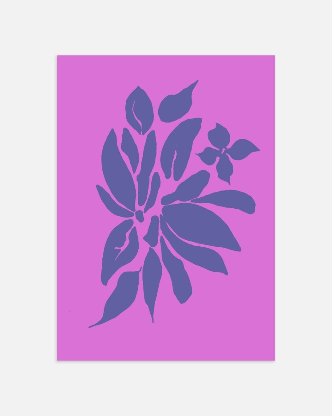 Modern bloemensilhouet Poster