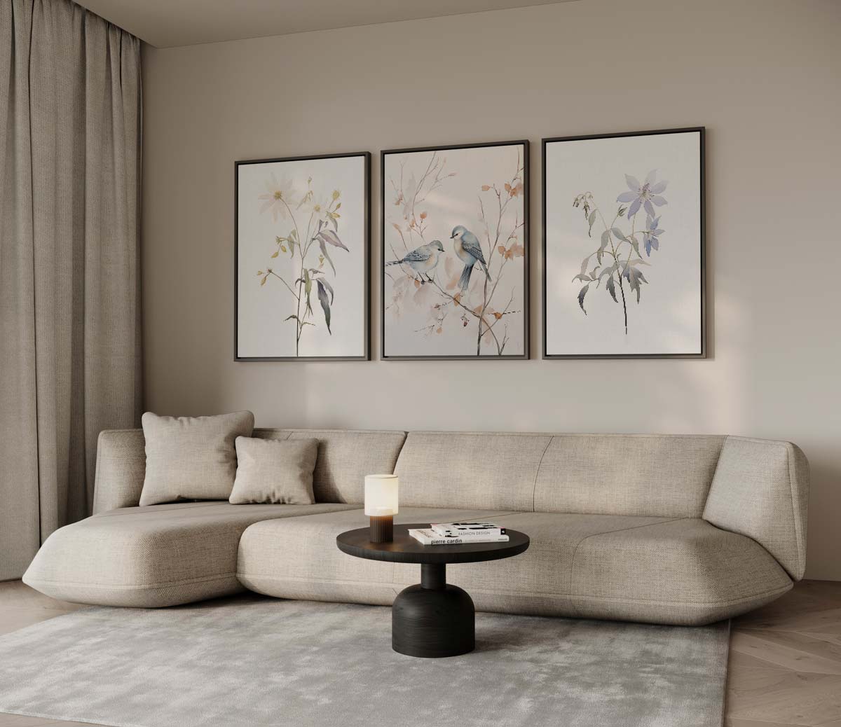 Natuurgetrouwe vogels en bloemen Kunstwerk-canvas-dibond-plexiglas-wanddecoratie-WallArtistic
