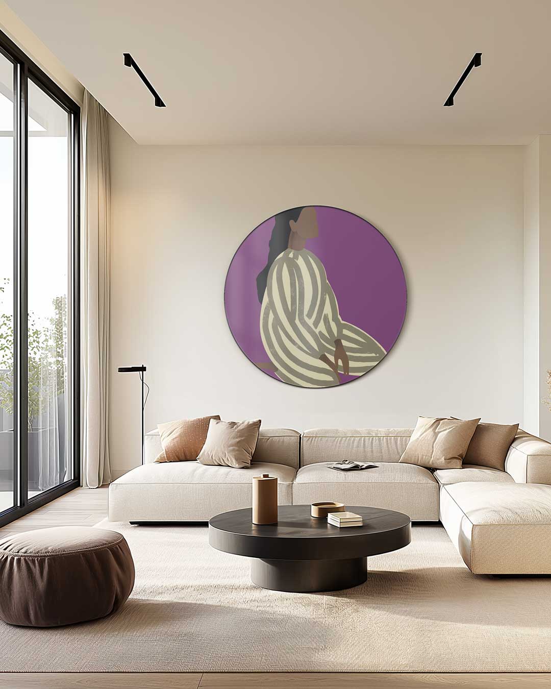 Vrouwelijke Silhouet Muurcirkel-WallArtistic