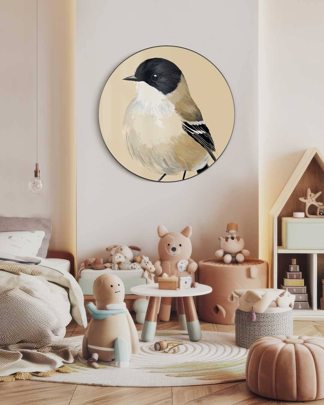 Schattige Vogel Muurcirkel