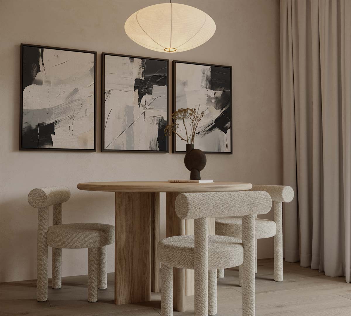 Abstract zwart-wit expressie Kunstwerk-canvas-dibond-plexiglas-wanddecoratie-WallArtistic