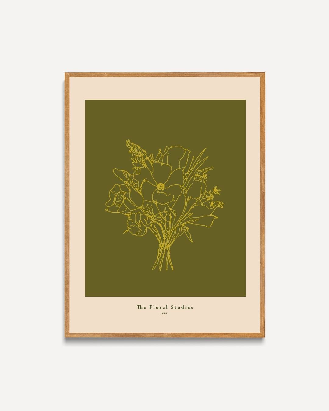 Groene bloemenstudie Poster