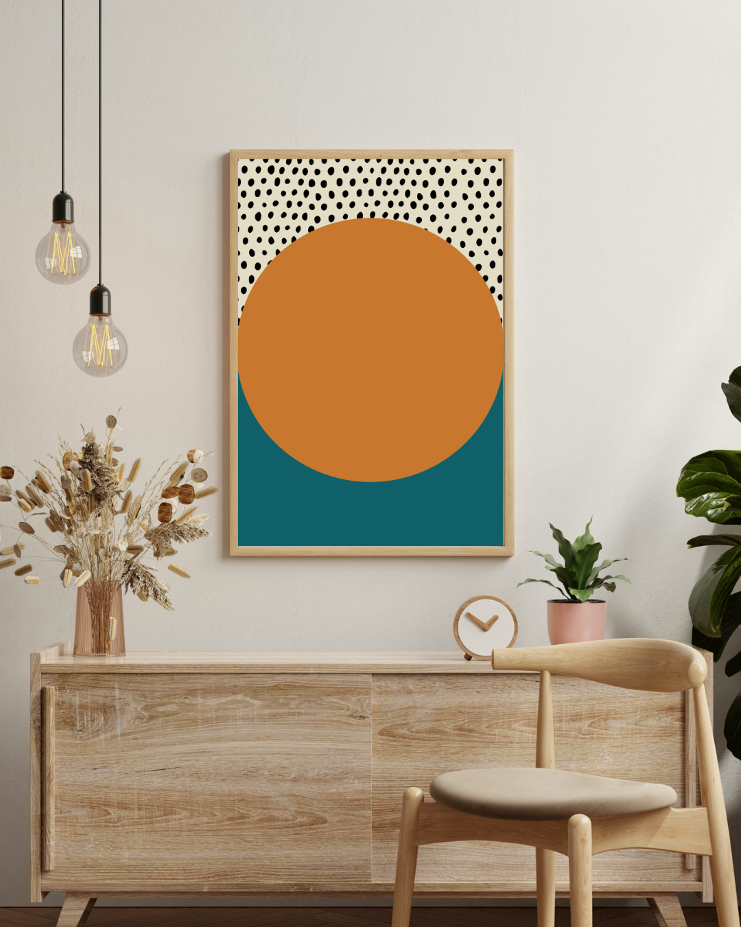 Bauhaus oranje cirkel Poster