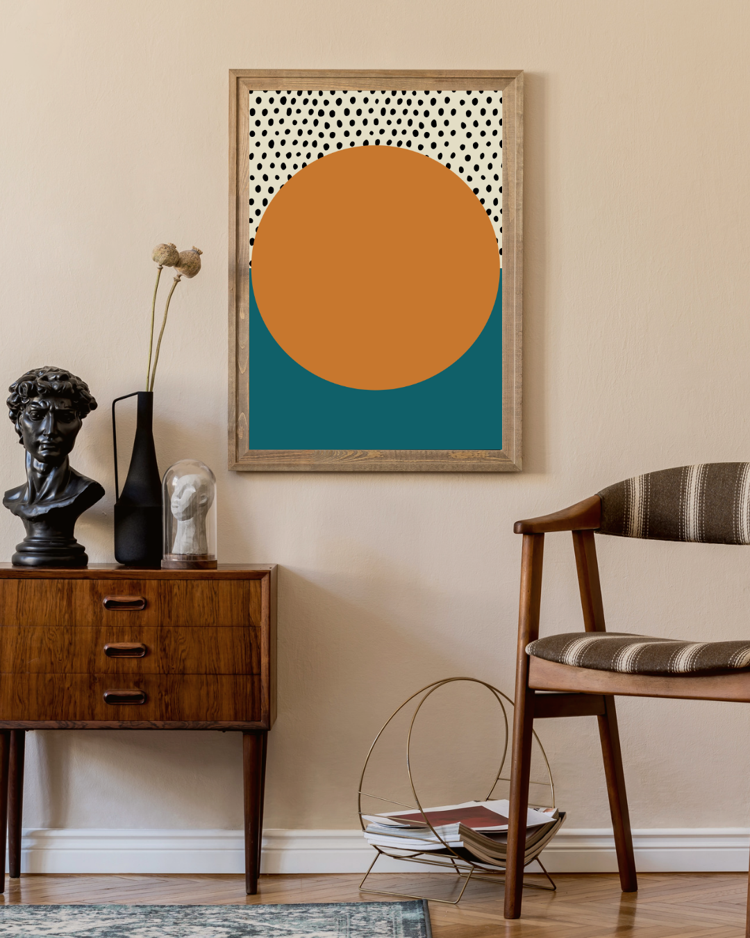 Bauhaus Orange Circle Poster