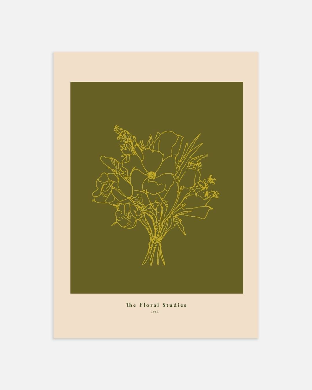 Groene bloemenstudie Poster