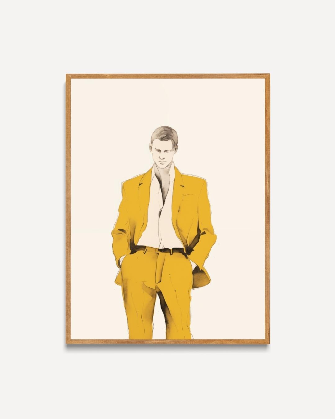 Stylish man in yellow outfit Poster