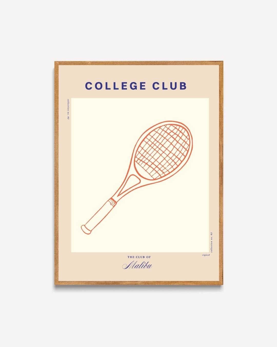 College Club tennisracket Poster