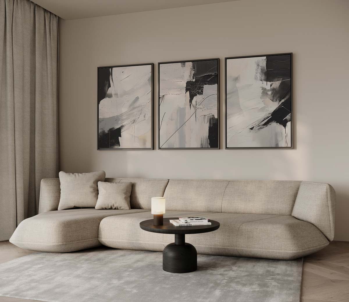 Abstract zwart-wit expressie Kunstwerk-canvas-dibond-plexiglas-wanddecoratie-WallArtistic