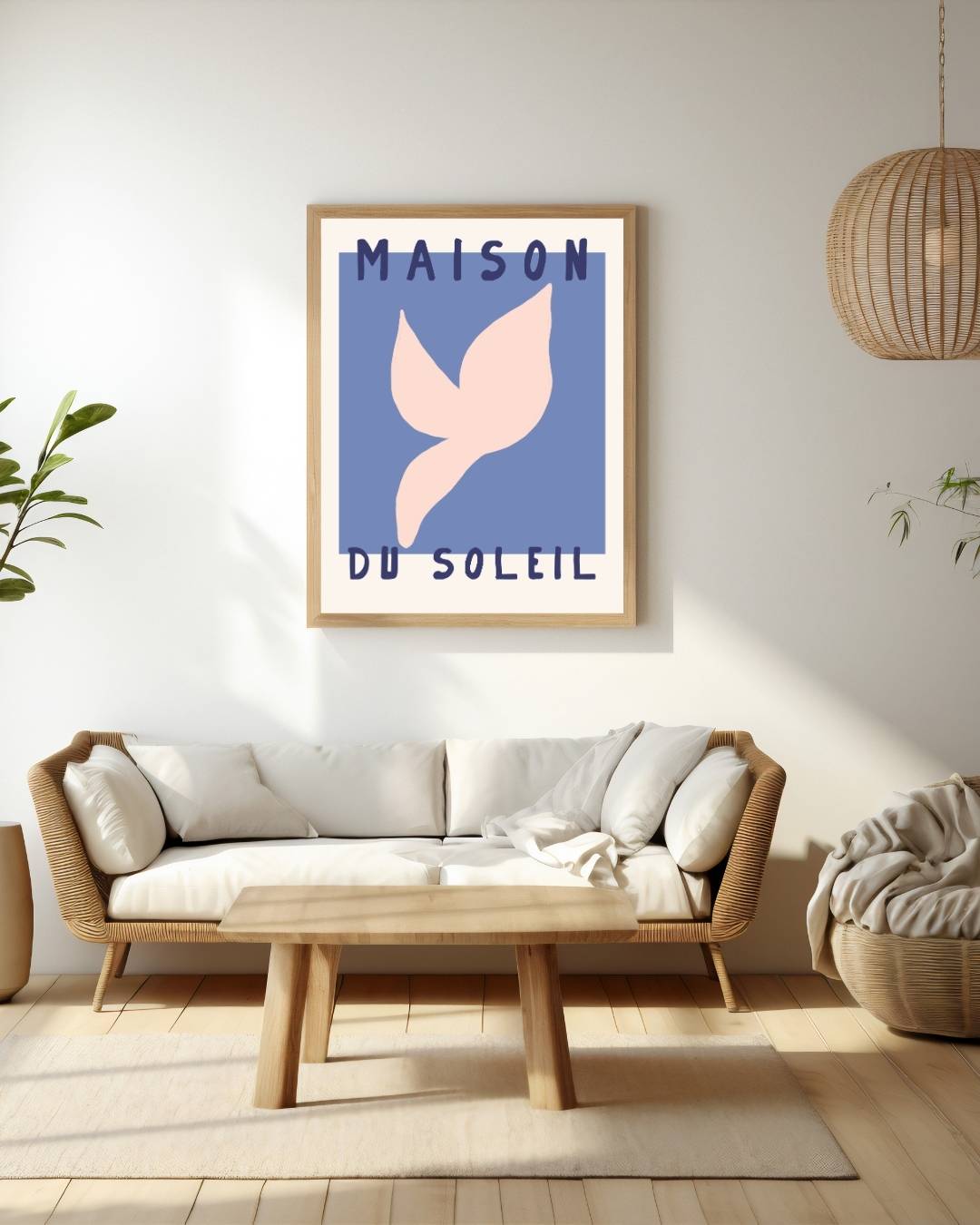 Maison du soleil blauw Poster