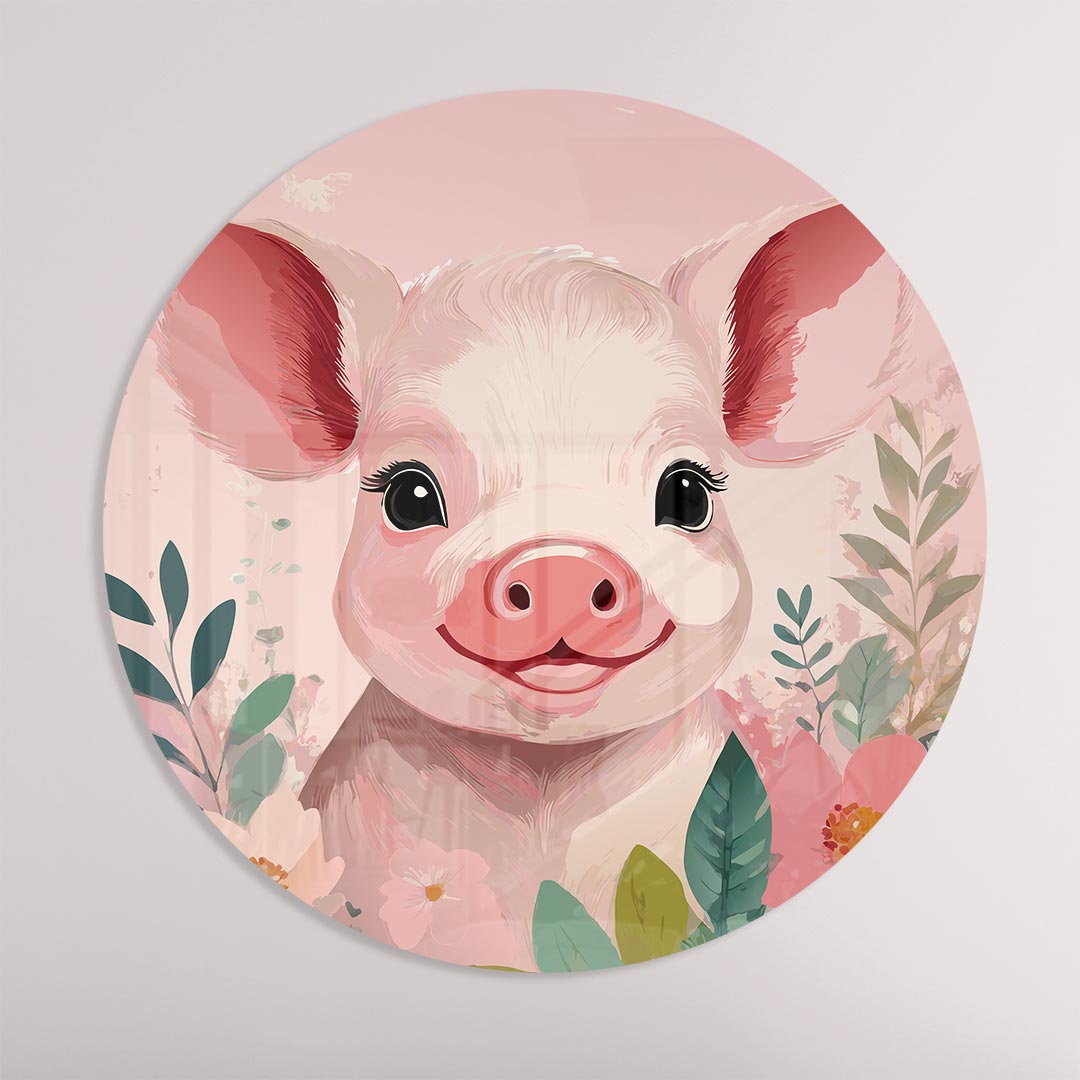 Vrolijke Varkens Muurcirkel-WallArtistic